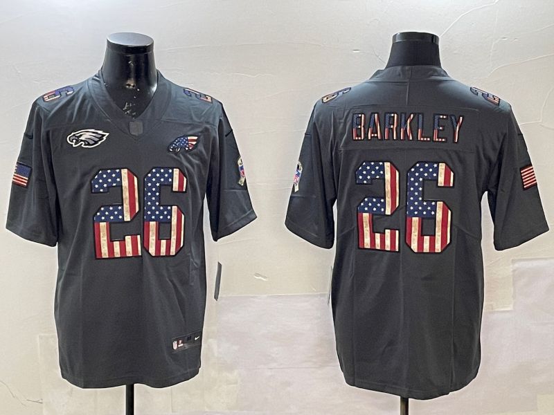 Men Philadelphia Eagles #26 Barkley Black National Flag 2025 Nike Vapor Limited NFL Jersey style 3->philadelphia eagles->NFL Jersey